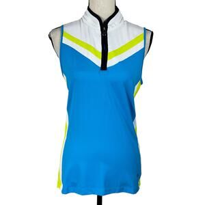 Lohla Sport Medium/Large Denise Polo Top Sleeveless Stretch 1/4 Zip SPF 30 Golf